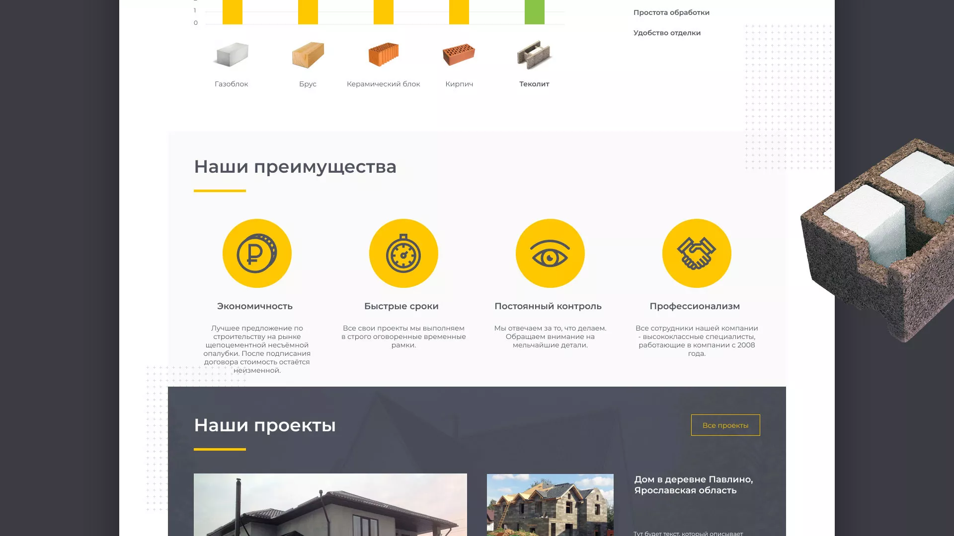 Создание сайта для строительной компании «ЭКОДОМ» в Лахденпохье