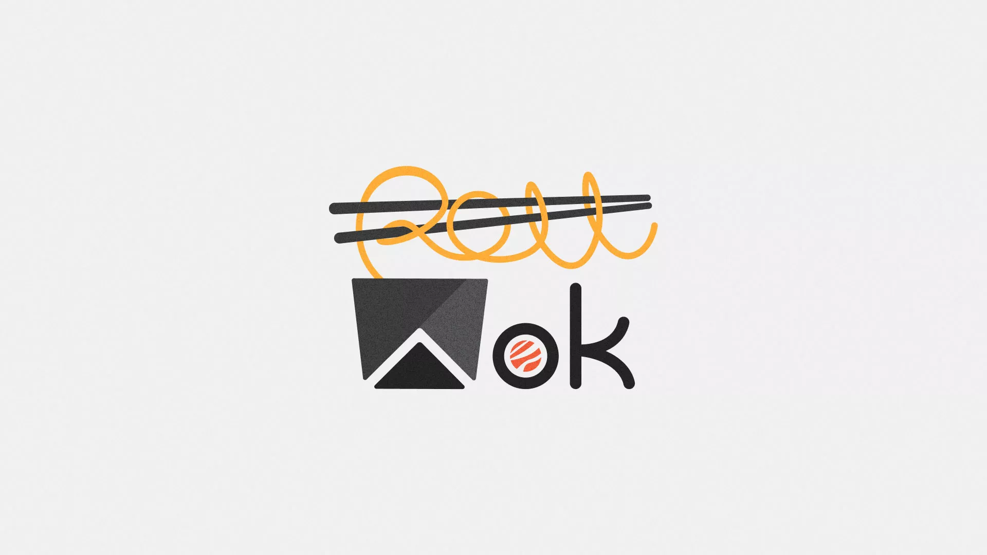 Разработка логотипа суши-бара «Roll Wok Club» в Лахденпохье